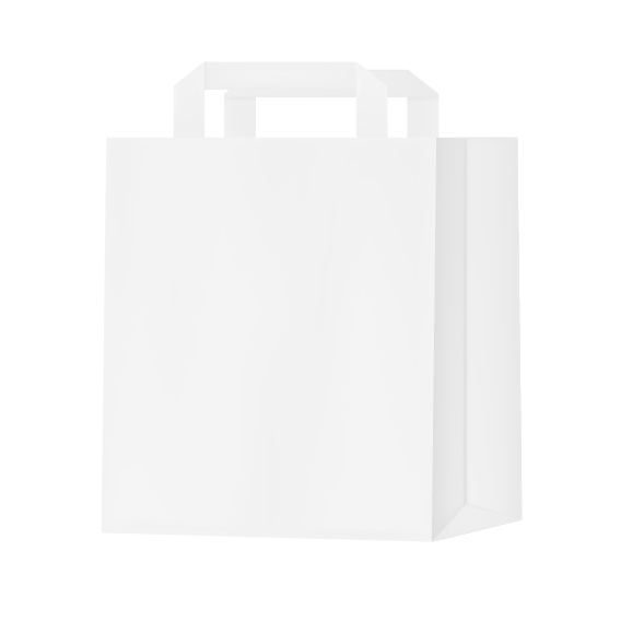 WHITE TAPE CARRIER BAG 26x14x29CM (250)